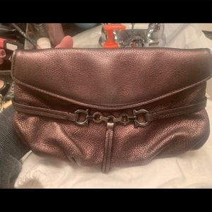 Salvatore Ferragamo bronze clutch/evening bag